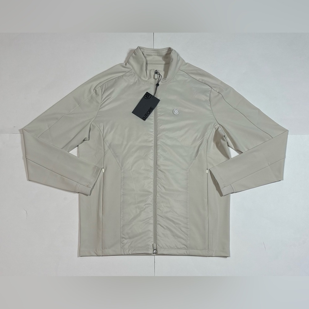 G/FORE Hybrid Performance Full Zip Stretch Nylon Golf Jacket pocket Stone size M